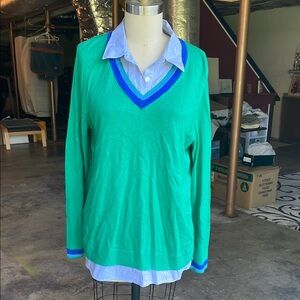 Talbots Green V-Neck Sweater